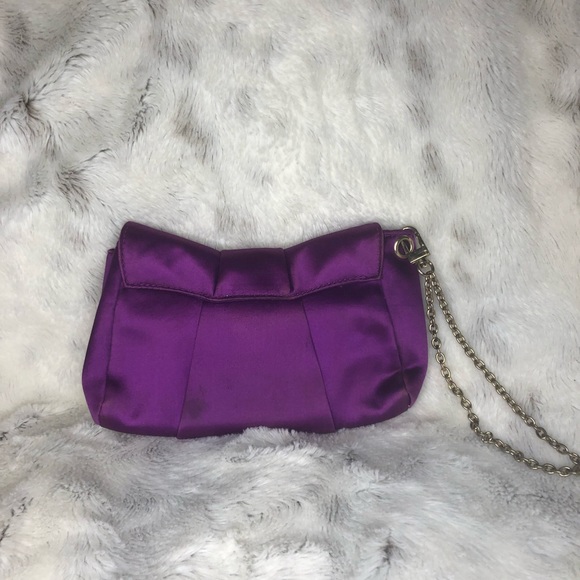 BCBG Max Azria Purple Wristlet Clutch with Gold Strap - Picture 2 of 4